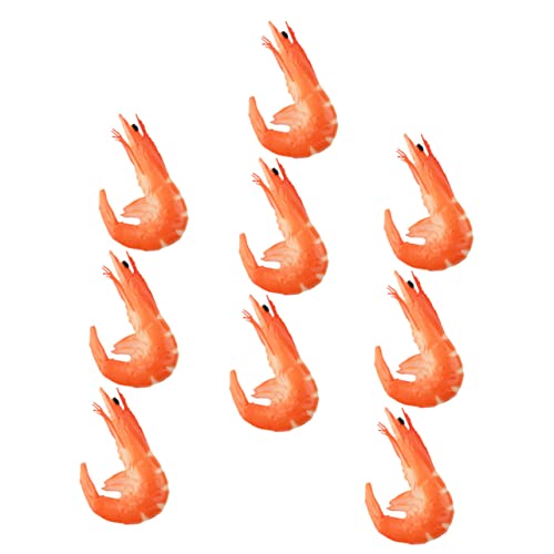 GALPADA 9 Stück Simulation Garnelen Modell Garnelen Futter Aquarium Simulierte Requisiten Kunstgarnelen Mini Garnelen Dekorationen Garnelen Party Gefälschte Garnelen Lebensechte Garnelen von GALPADA