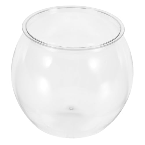 GALPADA Aquarium Fisch-blasenbecken Lebender Fischbehälter Aquarientöpfe Hydroponischer Topf Runder Flacher Pflanzkasten Luftpflanzervase Klare Knospenvasen Transparent Das Haustier von GALPADA