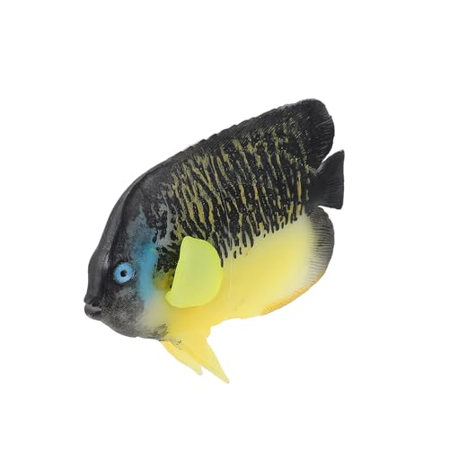 GALPADA Aquarium Simulation Fisch Ornament Lebensechte Umweltfreundliche Kunststoff Dekoration für Aquarien Natürliche Nachbildung Kaiser engelfisch Schwarz für Aquarium Landschaft und von GALPADA