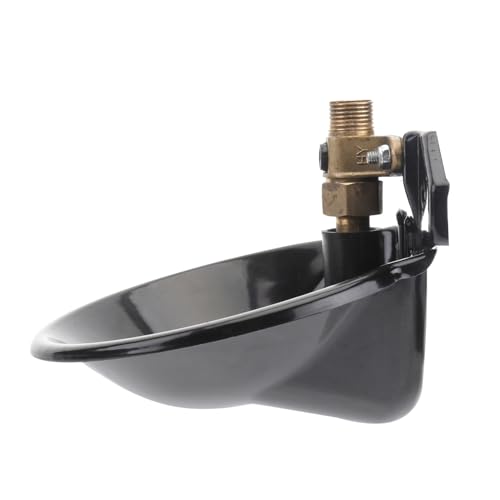 GALPADA Automatische Schaftränke aus Eisen mit Kupferventil Robuster Wassernapf für Viehhaltung Stabiler Wasserstand für Schafe Ziegen und Andere Nutztiere Schwarz von GALPADA