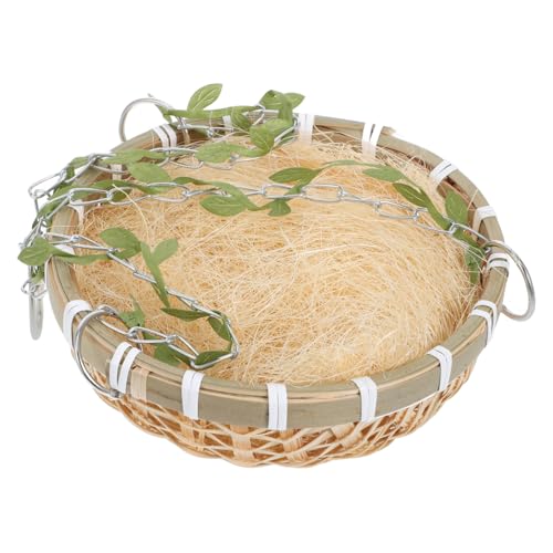 GALPADA Bamboo Vogelnest Hängend für Papageien Sittiche Kanarienvögel Geräumiges Kleintier Höhle Sichere Outdoor Niststätte Komfortabler Schlafplatz für Wellensittich und Nymphensittich von GALPADA