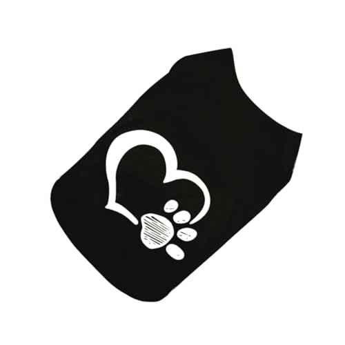 GALPADA Bequeste Hundeweste mit Herz Pfotenmuster Atmungsaktiv Leicht Anzuziehen für Frühling und Sommer für Kleine Hunde Spaziergänge und Fotoshootings von GALPADA