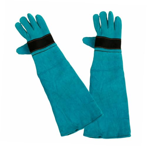 GALPADA Bissfeste Haustierhandschuhe aus Kunstleder Lange Schutzhandschuhe mit Ergonomischem Sitz Vielseitig für Hunde und Katzenpflege Fütterung Schweißarbeiten Handflexible von GALPADA