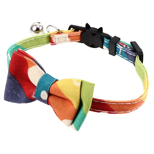 GALPADA Bunter Katzenhalskragen mit Fliege und Glocke Verstellbares Halsband für Haustiere für Partys und Besondere Anlässe Separierbare Fliege für Katzenrassen GALPADA Bunter Katzenhalskragen mit Fliege und Glocke Verstellbares Halsband für Haustiere für Partys und Besondere Anlässe Separierbare Fliege für Katzenrassen von GALPADA