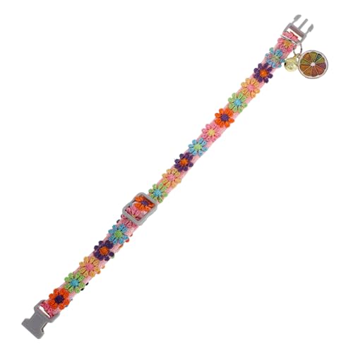 GALPADA Buntes Spitzenblumenkragen für Katzen und Kätzchen Verstellbares Dekoratives Haustierhalsband mit Glocken für Partys und Umfang von GALPADA