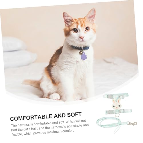 GALPADA Cat Harness Leash aus Weichem Nylon Verstellbares Brustgeschirr für Katzen Komfortables und Modisches Katzengeschirr für Sicheres Spazierengehen im Freien Grün von GALPADA