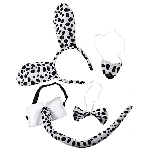 GALPADA Cosplay Welpen Hundekostüm Set mit Flauschigem Hundeschwanz Fake Nase Verstellbarem Ohr Haarband und Dekorativer Schleife für Halloween Party und Karneval von GALPADA