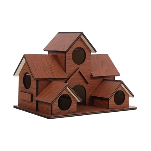 GALPADA Dekoratives Vogelhaus aus Holz mit Eingängen Wetterfest Einfach zu Montieren Rustikale Garten Deko Wetterbeständiges Nistkasten für Außeneinsatz Einzigartiges Design für GALPADA Dekoratives Vogelhaus aus Holz mit Eingängen Wetterfest Einfach zu Montieren Rustikale Garten Deko Wetterbeständiges Nistkasten für Außeneinsatz Einzigartiges Design für von GALPADA