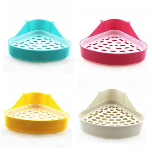 GALPADA Dreieckige Kleine Haustier Toilette für Kaninchen und Kleintiere Platzsparendes Design mit Doppelter Geeignet für Hamster Meerschweinchen Chinchilla und Frettchen Zufällige Farbe von GALPADA