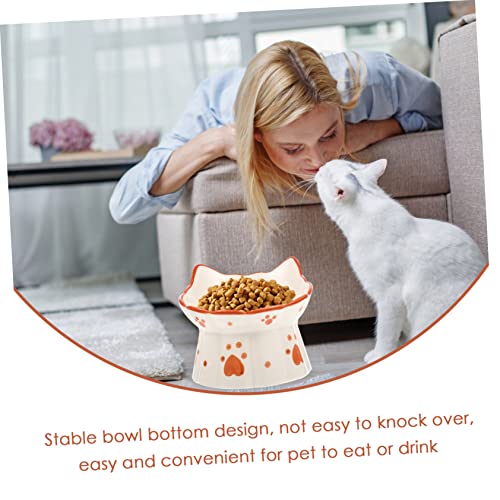 GALPADA Erhöhter Katzennapf mit Katzenohr Design Stabiles Futternapf Ergonomisch für Nackenschutz rutschfest für Katzen und Kleine Haustiere Multifunktionaler Trink und von GALPADA