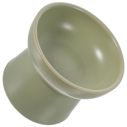 GALPADA Erhöhter Keramikkatzennapf mit Nackenschutz rutschfeste Fütterungsschüssel für Katzen für Komfortables Fressen und Einfache Elegantem Matcha von GALPADA