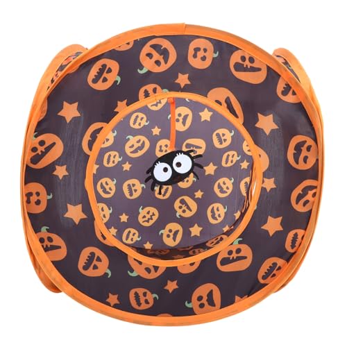 GALPADA Faltbarer Katzentunnel Halloween Design aus Polyester Gerader Durchgangstunnel für Kleine Haustiere Wie Kaninchen Frettchen Hamster Robust Tragbar Versteckfreundlich für von GALPADA