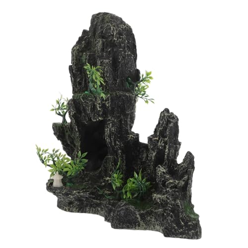 GALPADA Fisch-Aquarium Deko Simulierter Drachenstein mit Versteck für Garnelen und Fische Resin Aquarium Felsen Berglandschaft Naturnahe Fischbecken Dekoration Stressfreies Versteck von GALPADA