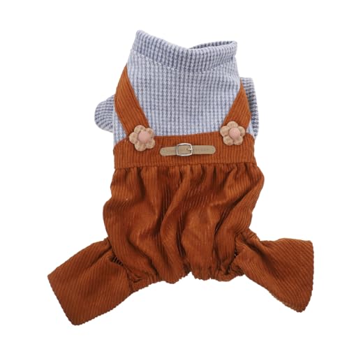 GALPADA Gestreifter Hund Overalls Warmer Haustieranzug für Outdooraktivitäten und Festtage von GALPADA