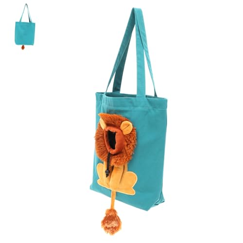 GALPADA Große Canvas Tragetasche für Katzen und Kleine Hunde Atmungsaktiv und Wiederverwendbar mit Löwenmuster Schultertasche für Reisen Spaziergänge und Camping für Haustierliebhaber von GALPADA
