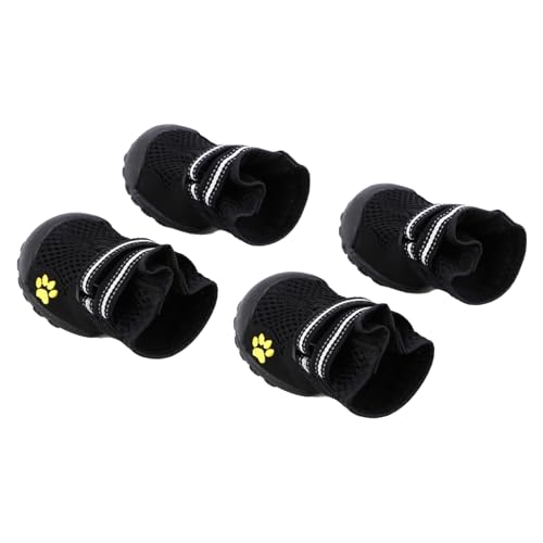 GALPADA Große Hundeschuhe Outdoor Schwarz Atmungsaktives Mesh Rutsch Pfotenschutz Verstellbar Für Mittelgroße und Große Hunde Beim Wandern und Spazieren von GALPADA