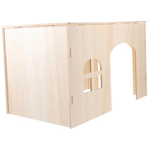 GALPADA Großes Holz tierversteck für Meerschweinchen und Hamster Robustes Kletter Spielhaus Natürlicher Holznest Unterschlupf für Kleintiere Sicher und Hautfreundlich Praktisches von GALPADA