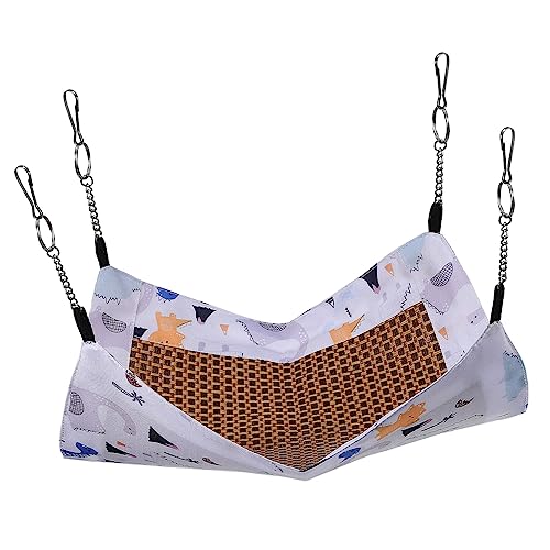GALPADA Hängematte für Kleintiere Abnehmbares und Waschbares Hamsterbett Sommerdesign für Hamster Ratten und Chinchillas Niedliches Dinosaurier Muster Vielseitig Einsetzbar von GALPADA