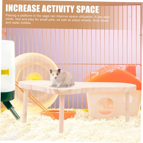 GALPADA Hamster Holzplattform mit Ständer Kletterspielzeug für Zwerghamster Käfig Zubehör Balance und Koordination Haustier Spielplatz von GALPADA