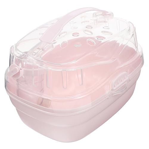 GALPADA Hamster Transportbox aus Kunststoff Atmungsaktive Reisekäfig für Kleintiere für Ausflüge und Reisen Klassisches Design Zartem Kirschblütenpink von GALPADA