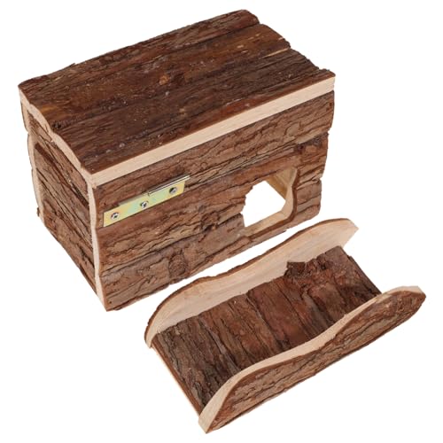 GALPADA Hamster Villa Aus Holz Igel Hütte Und Haustiernest Kühlendes Nistmaterial Für Kleintiere Luxuriöses Versteck Für Hamster Meerschweinchen Und Chinchillas Kleines Modell von GALPADA