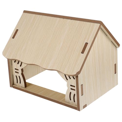 GALPADA Hamsterhaus aus Hochwertigem Holz Beißfestes Versteck und Spielhaus für Kleine Nager Natürlicher Rückzugsort mit Klettermöglichkeit Geeignet für Hamster Mäuse und Meerschweinchen von GALPADA