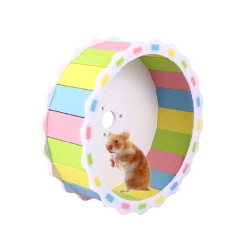 GALPADA Hamsterrad für Kleintiere Holz Laufrad für Hamster Mäuse und Ratten Farbenfrohes Hamsterzubehör für Spielspaß im Käfig von GALPADA
