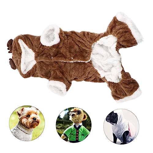 GALPADA Haustier Elchanzug Feiertags Welpenkleidung Weihnachts Hunde Outfit Haustierkleidung Weihnachts Haustier Overall Party Ups Warme Welpenkleidung Hundekleidung von GALPADA