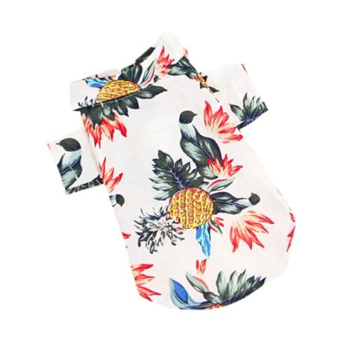 GALPADA Hawaiianisches Hundeshirt Weiß S Atmungsaktive Haustierbluse Modisches Sommerkleid für Kleine Hunde Attraktives Langlebiges Material Einfach An Ausziehbar für Alltag und Aufnahmen von GALPADA