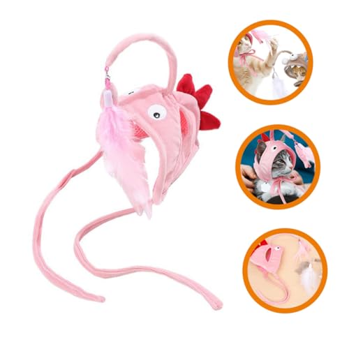 GALPADA Headwear Katzenspielzeug für Drinnen Interaktives Katzenangel Lustigem Design Aktiviert Jagdinstinkt Fördert Bewegung und Selbstbeschäftigung für Katzen Jeden Alters von GALPADA