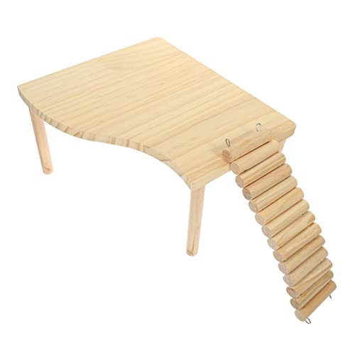 GALPADA Holzspielzeug für Hamster Kletterplattform mit Leiter für Käfigdekoration und Spielspaß für Kleine Nager Unzerstörbar und Sicher für Hamster Zwerghamster und Kleintiere von GALPADA