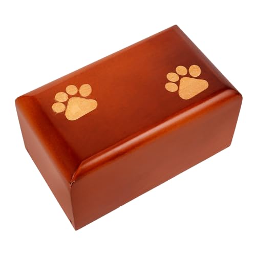 GALPADA Holzurne für Haustierasche Kleine Gedenkurne aus Langlebigem Holz für Hunde und Katzen Tragbare Kremationsurne mit Glatter Oberfläche Eleganter Aschebehälter für Tiererinnerung von GALPADA