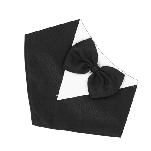 GALPADA Hundebandana mit Fliege Verstellbares Halsband für Hunde und Welpen Schwarze Geburtstags Hundeschärpe Modisches Accessoire für Haustier Feiern und Fotosessions von GALPADA