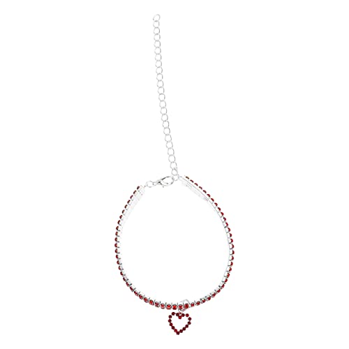 GALPADA Hundehalsband mit Herzanhänger Verstellbares Pet Collar für Hunde mit Strasssteinen für Partys und Besondere Anlässe von GALPADA