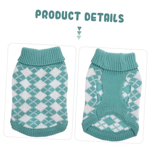 GALPADA Hundepullover Warm Klassisch Grün Kariert für Kleine bis Große Hunde Atmungsaktiv Langlebig mit Rollkragen für Herbst Winter Schützt vor Kälte Angenehmes Material als von GALPADA
