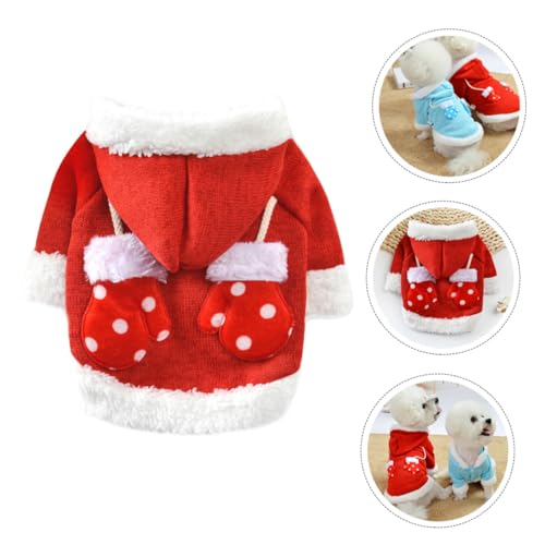 GALPADA Hundepullover Weihnachten Fleece Haustier Strickkleidung Urlaub Welpenmantel Hund Feiertagspullover Hündchen Hoodie Kalte Hunde Winter Haustierkleidung Mäntel Hund Warmer von GALPADA