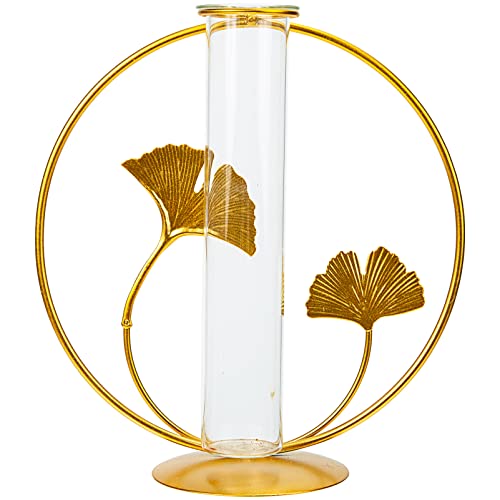 GALPADA Hydroponischer Test Röhren Pflanzer Metall mit Elegantem Blätterrahmen Tisch Hydroponik Vase für Blumen Dekoration im Modernen Stil GALPADA Hydroponischer Test Röhren Pflanzer Metall mit Elegantem Blätterrahmen Tisch Hydroponik Vase für Blumen Dekoration im Modernen Stil von GALPADA