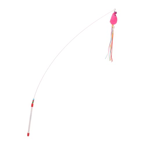 GALPADA Interaktives Katzenspielzeug mit Farbiger Band Langlebiger Katzenangel für Bewegung und Spielspaß Selbstunterhaltender Katzenstab für Kätzchen Rosa Niedliche Katzenangel GALPADA Interaktives Katzenspielzeug mit Farbiger Band Langlebiger Katzenangel für Bewegung und Spielspaß Selbstunterhaltender Katzenstab für Kätzchen Rosa Niedliche Katzenangel von GALPADA