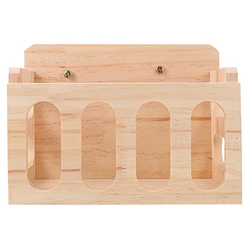 GALPADA Kaninchen Holz Futtertopf Meerschweinchen Heuraufe Meerschweinchen Heu Futterspender Heuspender Heuspender Für Kaninchen Hasenfutterspender Chinchillas Hellbraun von GALPADA