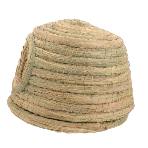 GALPADA Kaninchennest Hasenversteck warmes Bett Kleiner Hase Kaninchenstreu Haustier kleines Tierbett dekoratives Grashaus Haushaltsversteck Grashaus für Kaninchen Hasengrasnest Stroh von GALPADA