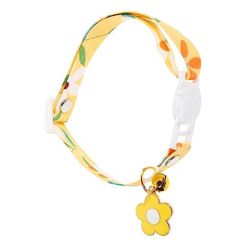 GALPADA Katzenhalsband mit Glocke Dekoratives Verstellbares Halsband für Kätzchen Leuchtendem Gelb für Haustierfotografie und Festivals Sicher und Leicht von GALPADA