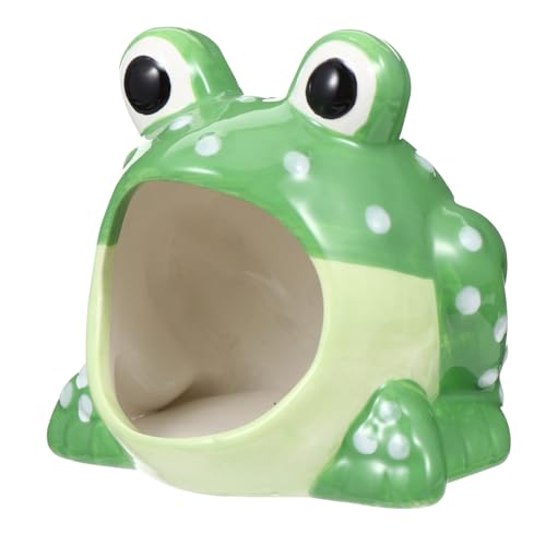 GALPADA Keramik Hamster Versteck Haus Kleintier Höhle Cartoon Frosch Form Kleines Nager Nest Schlafhaus Käfig Zubehör für Zwerghamster und Kleine Haustiere GALPADA Keramik Hamster Versteck Haus Kleintier Höhle Cartoon Frosch Form Kleines Nager Nest Schlafhaus Käfig Zubehör für Zwerghamster und Kleine Haustiere von GALPADA