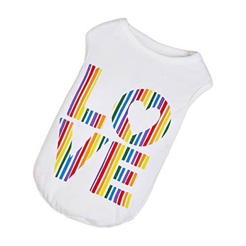 GALPADA Katzen T-Shirt für Kleine Hunde und Katzen Atmungsaktive Sommerkleidung Hautfreundliches Material Niedliches Love Design für Welpen und Kätzchen Geeignet von GALPADA