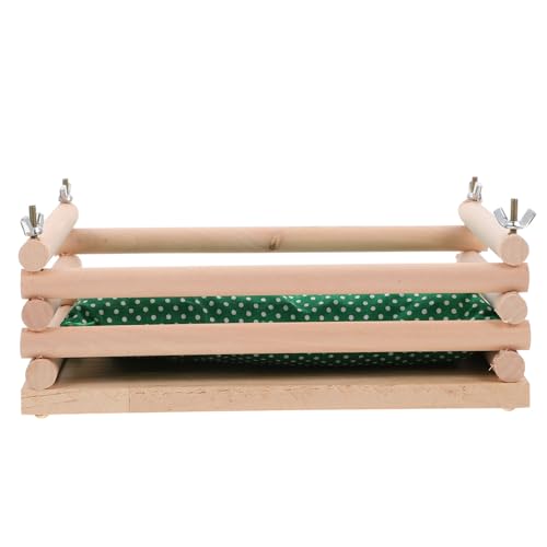 GALPADA Kleintier Hängematte aus Holz mit Baumwollkissen Warmes Hamsterbett für Käfig Gemütliche Höhle und Schlafplatz Sicherer Rückzugsort für Hamster Meerschweinchen Nager und Kleine von GALPADA