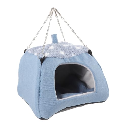 GALPADA Kleintierhaus Hamster Versteck Stabiles Chinchilla Haus Atmungsaktiv Langlebig Komfortabel Geeignet für Käfig und Innen Sowie Außenbereich Blau Großes Nest für Kleine Haustiere von GALPADA