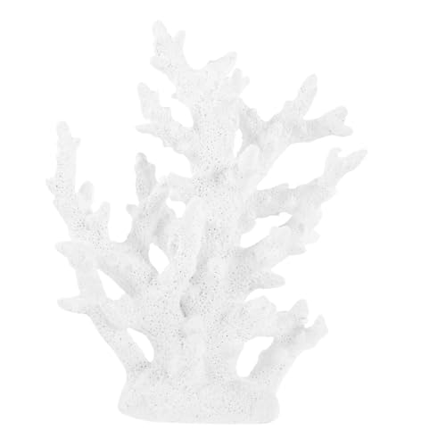 GALPADA Künstliche Korallen aus Resin für Aquarium Dekoration Realistische Weiße Korallenfigur Leicht und Stilvolles Deko-Element für Fischbecken Einfach zu Platzieren und Pflegeleicht von GALPADA
