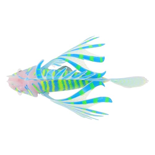 GALPADA Künstlicher Löwenfisch Aquariumdekoration Umweltfreundliche Fischnachbildung Blau Feine Details Natürliche Aquarienverzierung von GALPADA