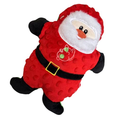 GALPADA Langlebiges Weihnachts-hundespielzeug Plüsch-kauspielzeug mit Quietschfunktion für Welpen und Kleine Hunde Niedliches Santa-Design als Geschenk und Dekoration von GALPADA