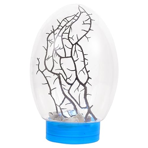 GALPADA Mini Aquarium Ecosphere mit LED Beleuchtung Geschlossenes Ökosystem Tragbarer Nano Fischtank Sicht Dekoratives Desktop Aquarium für Garnelen und Kleine Fische Blaues Boden Design von GALPADA