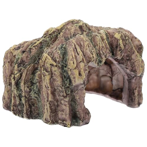 GALPADA Natürliches Schildkrötenversteck aus Resin Aquarium Höhle mit Natürlichem Felsen Design Sicherer Unterschlupf für Reptilien Kleine Kriechtiere und Landschildkröten für Terrarien von GALPADA